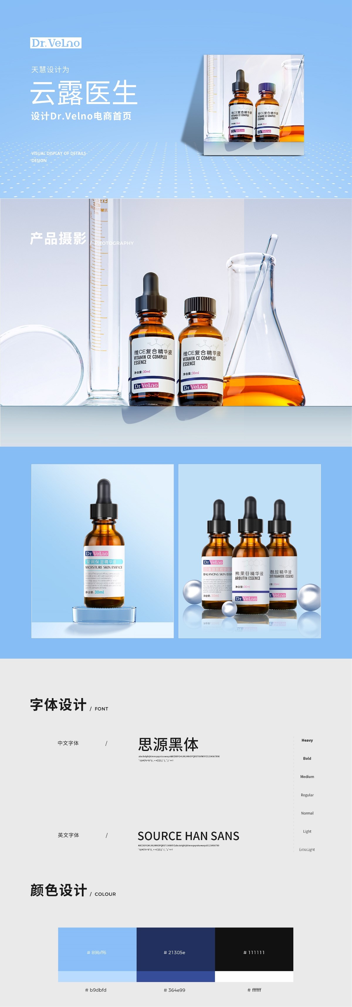 Dr.VeLno 护肤精华电商首页视觉方案